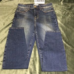 NWT L'agence Margot Blanks High Rise Skinny Jeans Size 25 Sample Piece